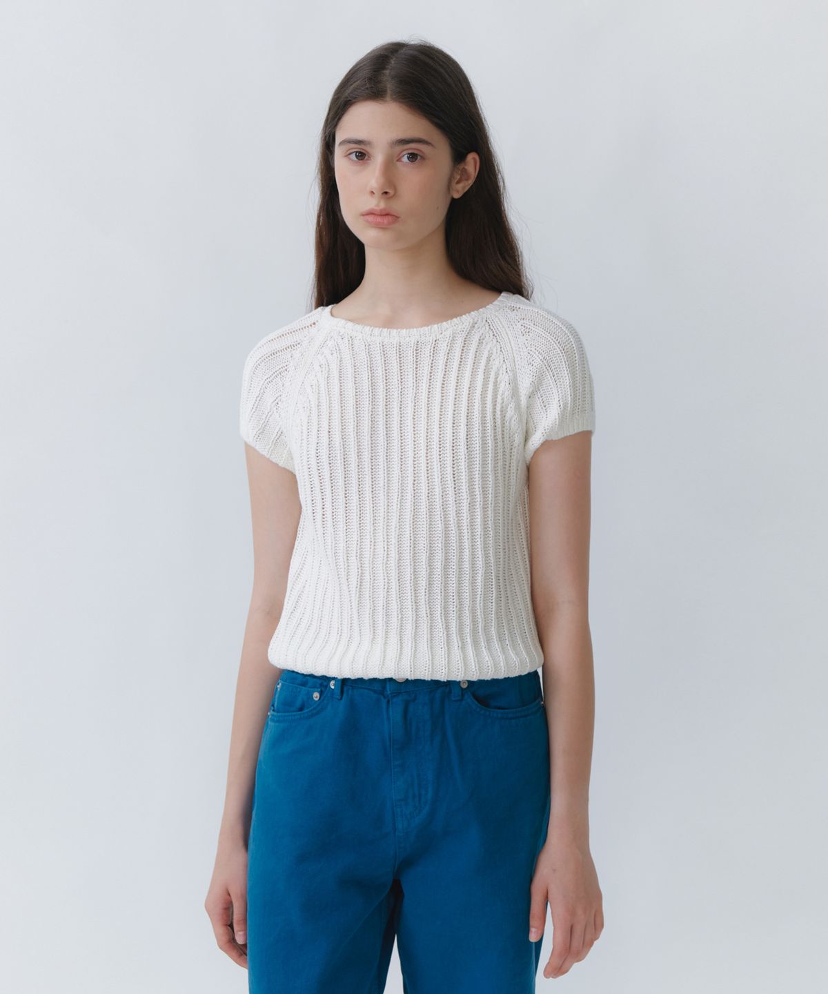 유라고(URAGO) Paper cap sleeve knit