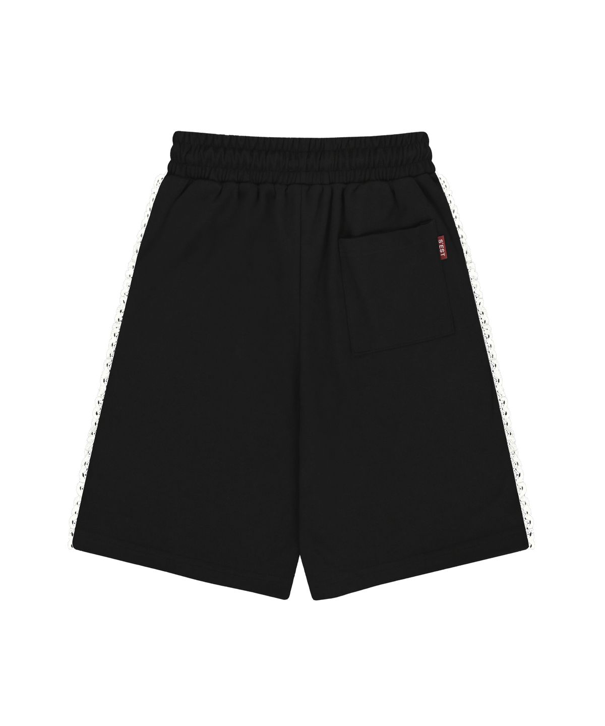 에스이에스티(S'EST) Lace Track Bermuda Shorts Black
