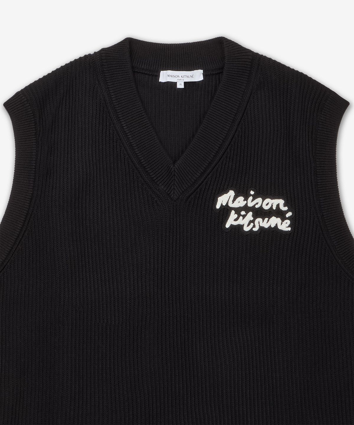 메종 키츠네(MAISON KITSUNE) 핸드라이팅 로고 베스트 - 블랙 / OM00810KT1126P199