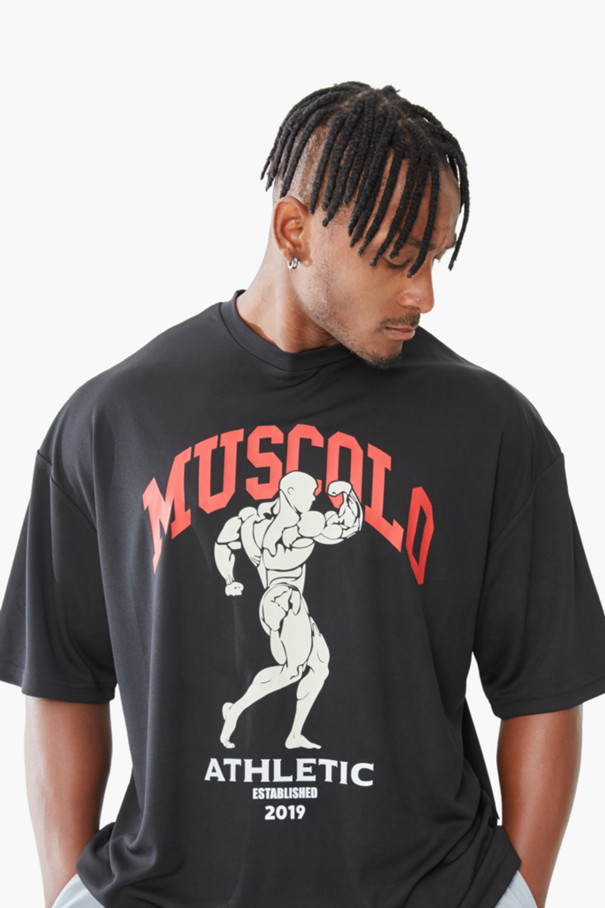 머스콜로(MUSCOLO) AIR COOLING TECH SHORT SLEEVE BLACK(RED)