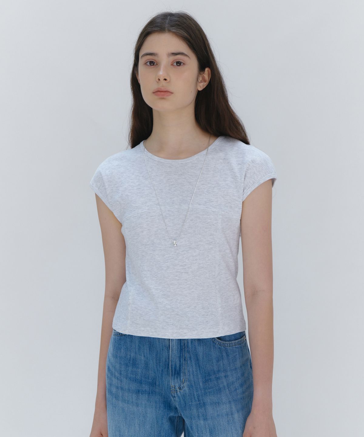 유라고(URAGO) Line cap sleeve t-shirt