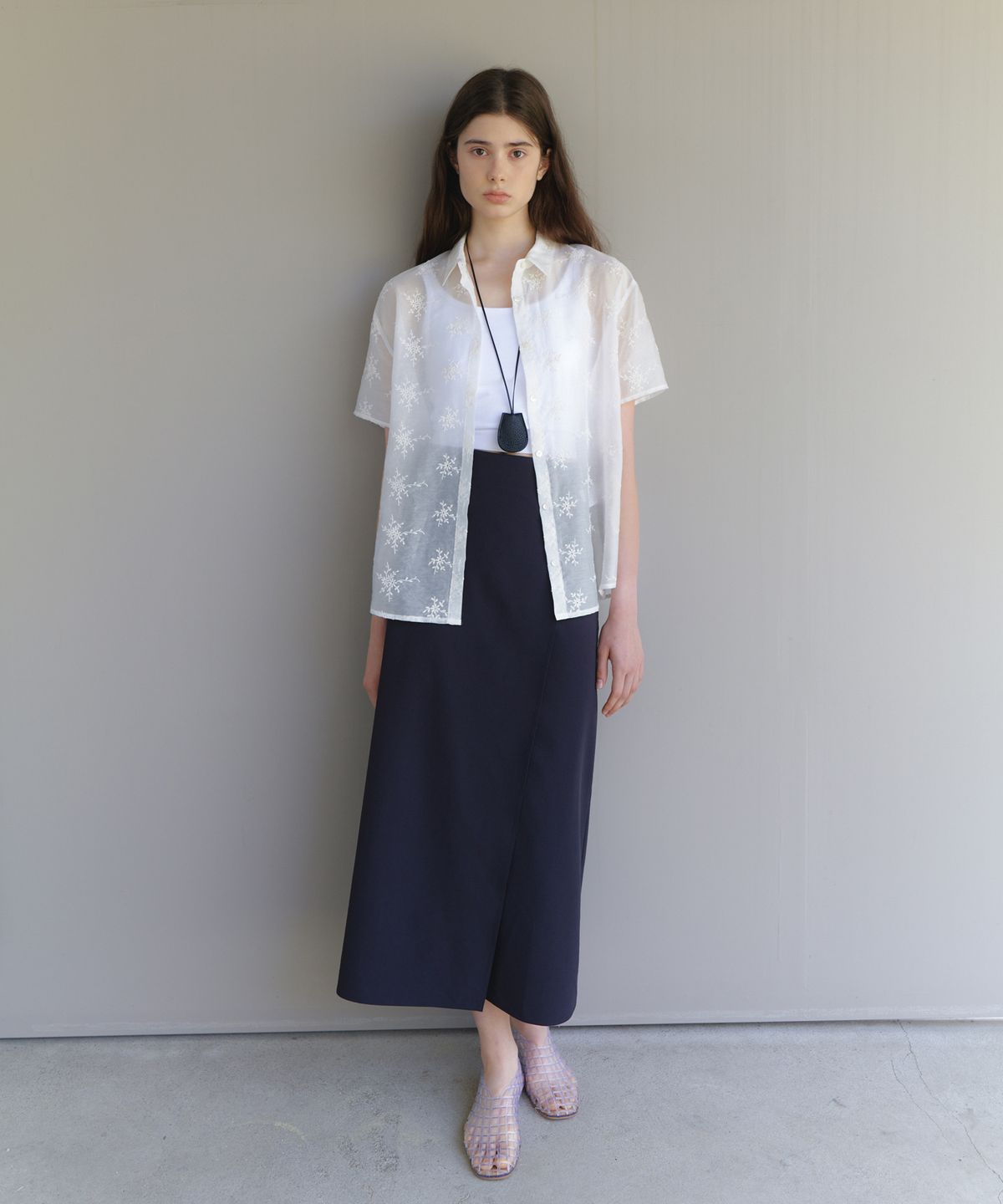 유라고(URAGO) Button wrap maxi skirt