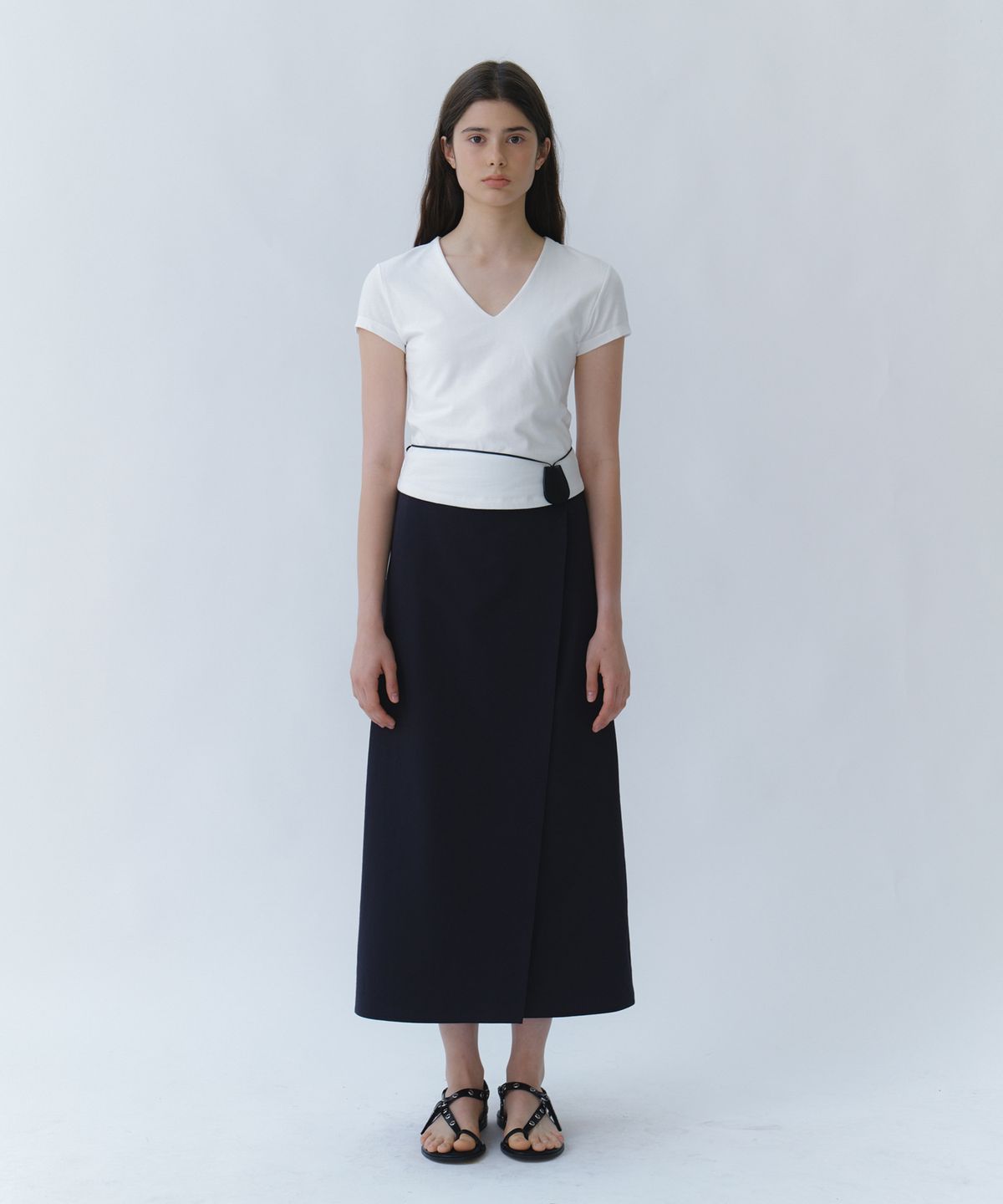 유라고(URAGO) Button wrap maxi skirt