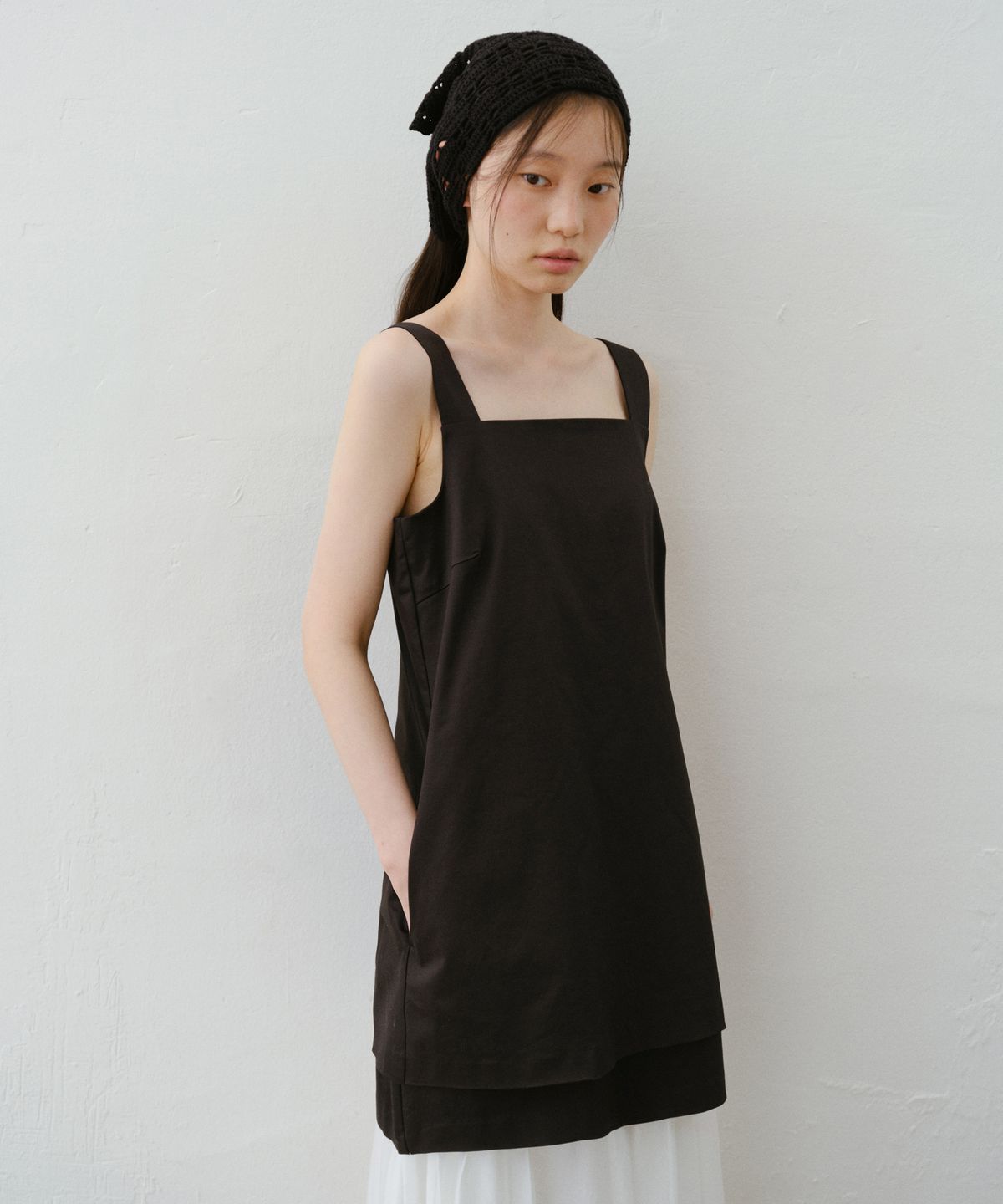 유라고(URAGO) Dual sleeveless midi dress