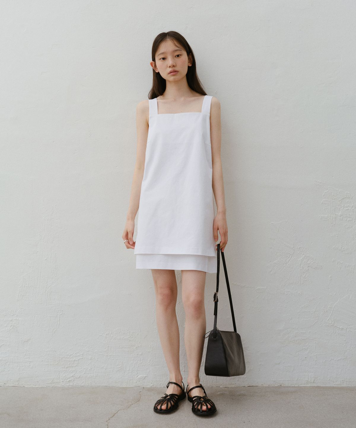 유라고(URAGO) Dual sleeveless midi dress
