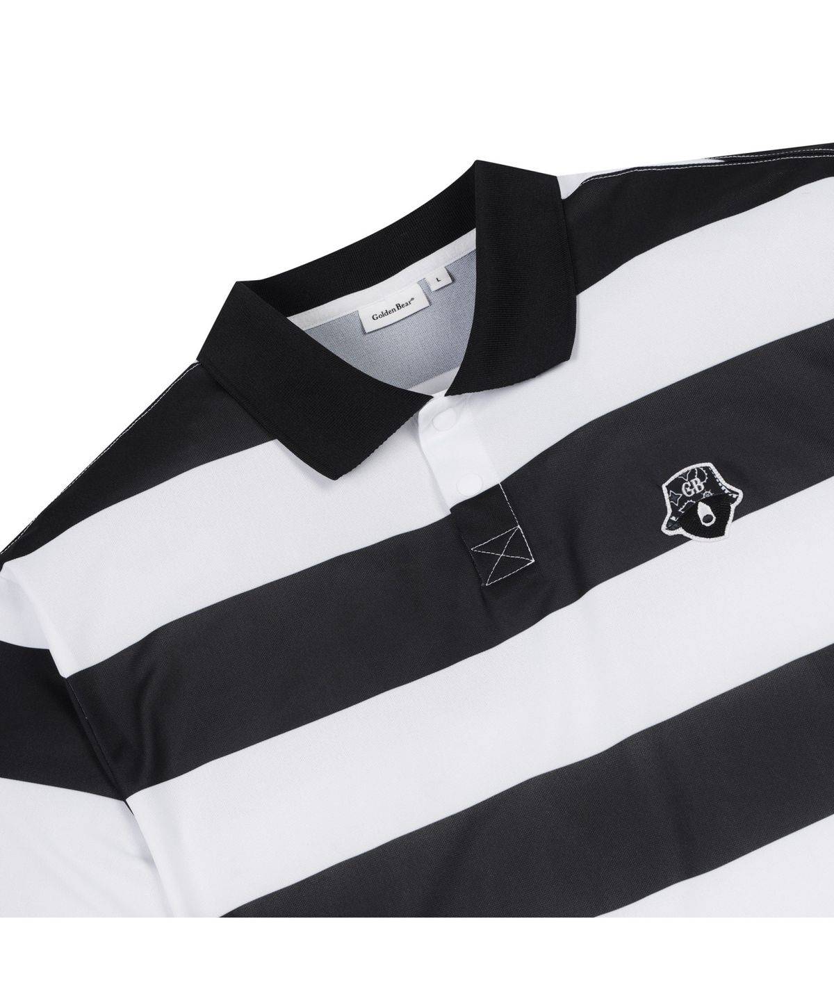 골든베어(GOLDEN BEAR) Striped Collarneck T-shirt_G4TAW25631BKX