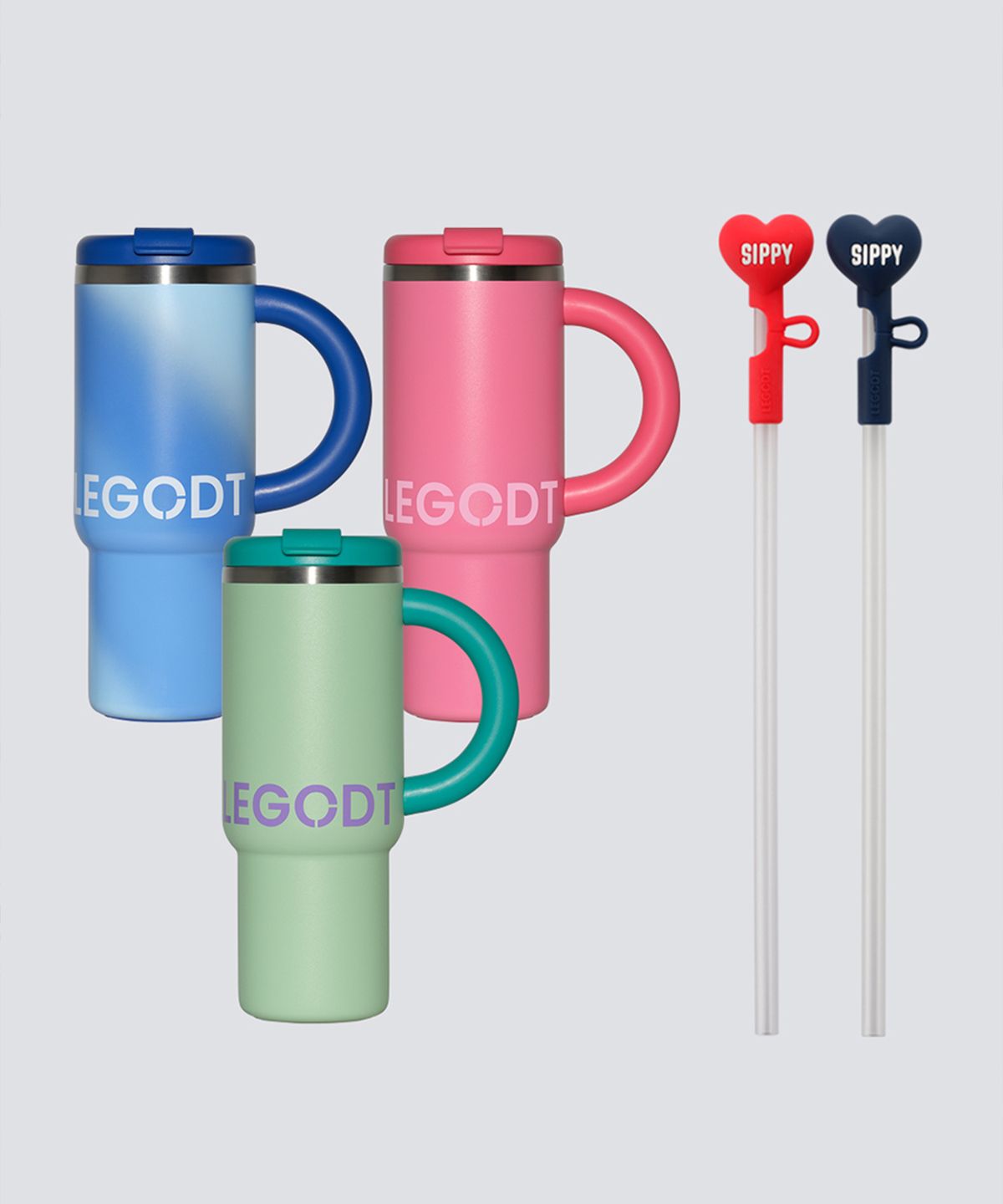 레고트(LEGODT) 루프 텀블러 핸디 1000ml+스트로우 캡 2p세트