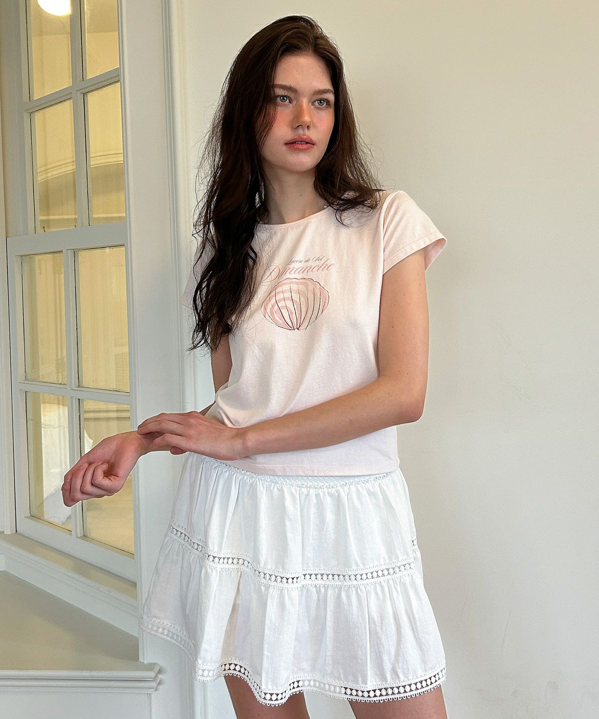 디망쉬(dimanche) Shelly Tee (strawberry)