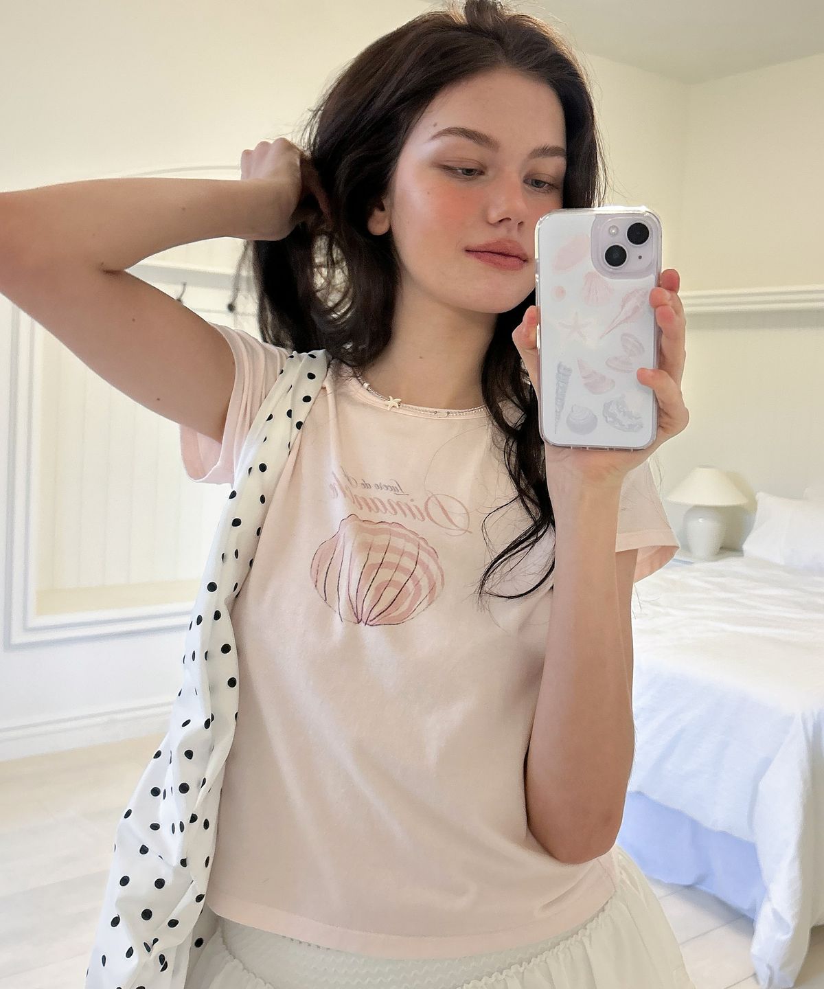 디망쉬(dimanche) Shelly Tee (strawberry)