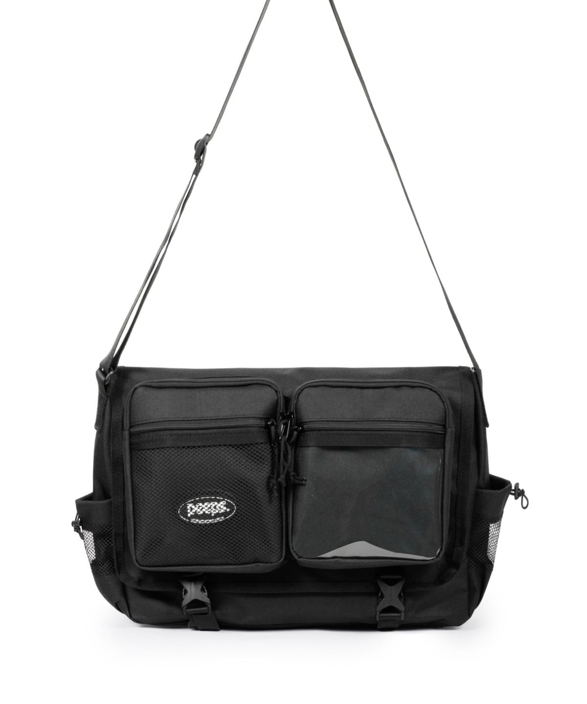 핍스(PEEPS) Ghost pocket messenger bag(Black/Ivory)