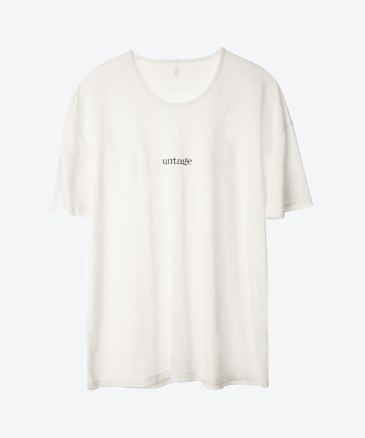 언티지(UNTAGE) 텐셀 로고 오버사이즈 티셔츠[White(UNISEX)]_UTT-ST33