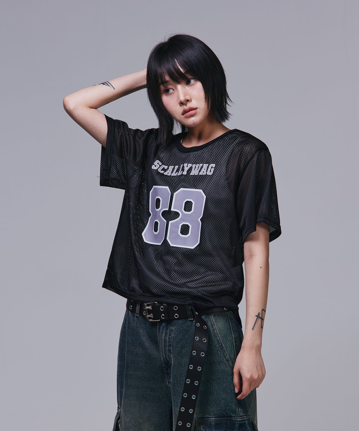 MUSINSA公式 | SCALLYWAG ロングダブルアイレットベルト[ブラック]
