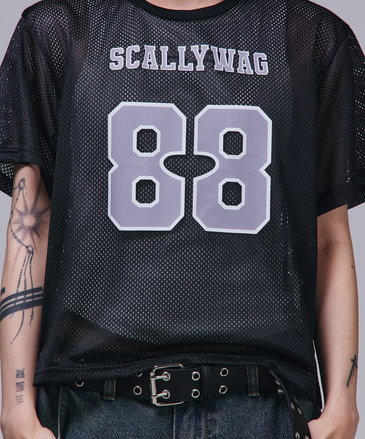 스켈리웩(SCALLYWAG) 롱 더블 아일렛 벨트[블랙]