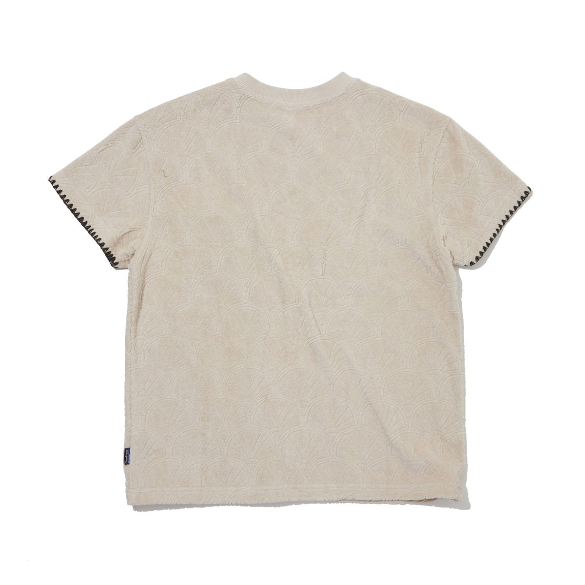 펜필드(PENFIELD) 리조트 쉘 패턴테리 하프 티셔츠 베이지_FR2KT200