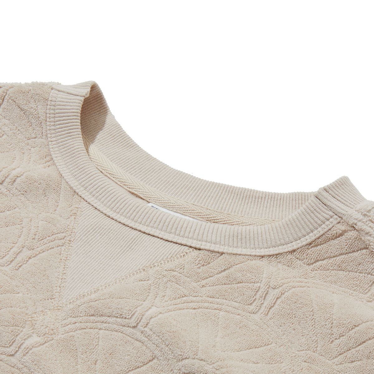 펜필드(PENFIELD) 리조트 쉘 패턴테리 하프 티셔츠 베이지_FR2KT200