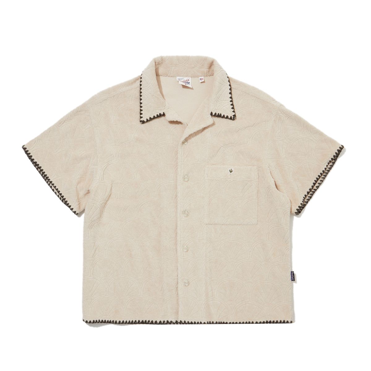 펜필드(PENFIELD) 리조트 쉘 패턴테리 하프 셔츠 베이지_FR2KR200