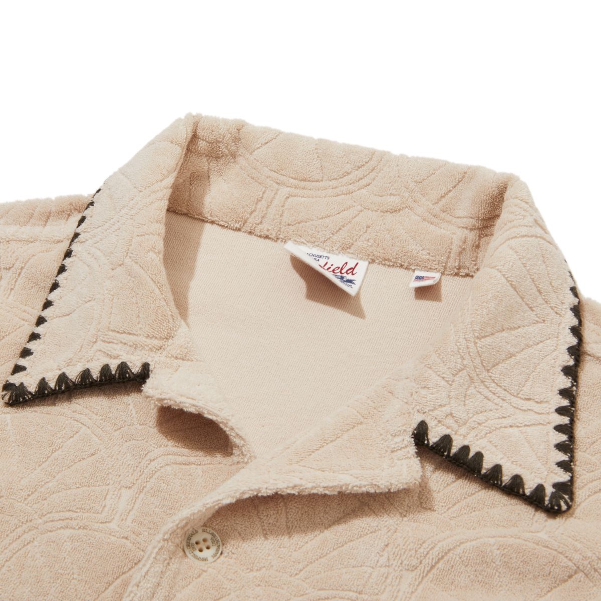 펜필드(PENFIELD) 리조트 쉘 패턴테리 하프 셔츠 베이지_FR2KR200