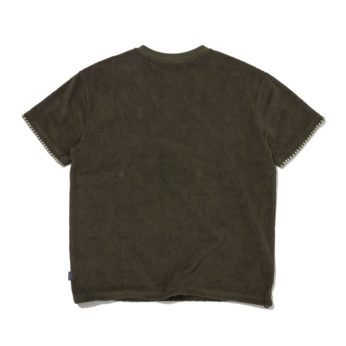 펜필드(PENFIELD) 리조트 쉘 패턴테리 하프 티셔츠 올리브_FR2KT201