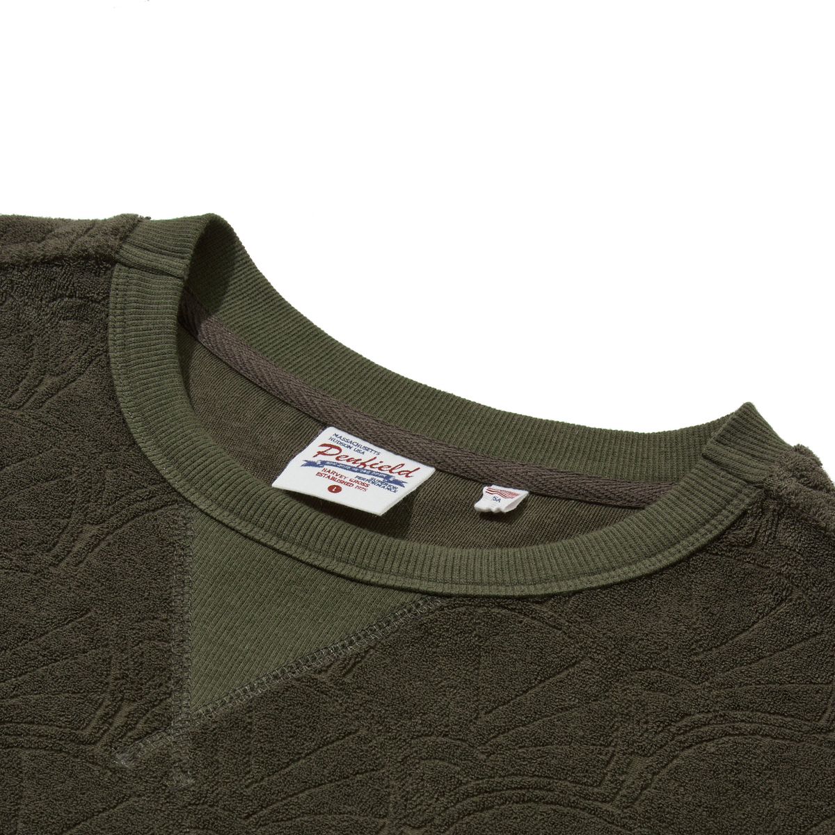 펜필드(PENFIELD) 리조트 쉘 패턴테리 하프 티셔츠 올리브_FR2KT201