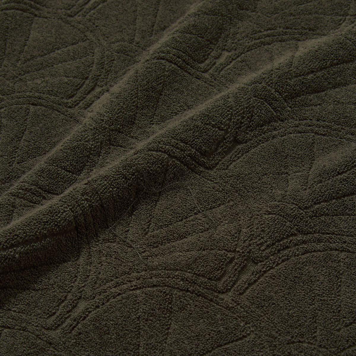 펜필드(PENFIELD) 리조트 쉘 패턴테리 하프 티셔츠 올리브_FR2KT201
