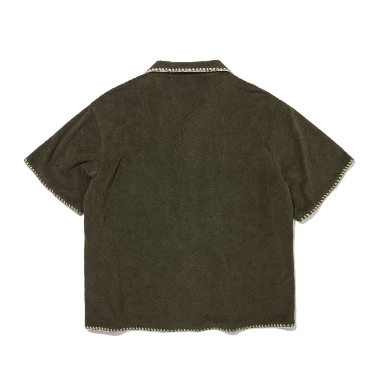 펜필드(PENFIELD) 리조트 쉘 패턴 테리 하프 셔츠 올리브_FR2KR201