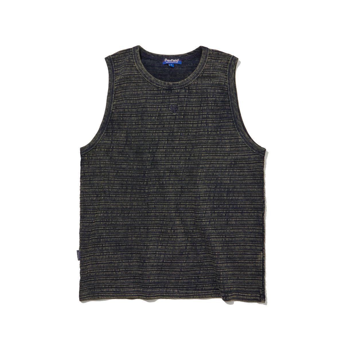 펜필드(PENFIELD) 심볼 자수 로고 인디고 다잉 남성 슬리브리스 인디고_FR2KV34U