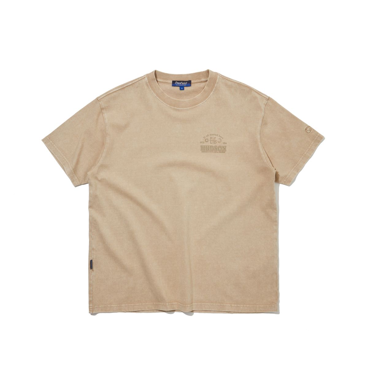 펜필드(PENFIELD) 빈티지 워시드 포켓 반팔 티셔츠 라이트브라운_FR2KT73U