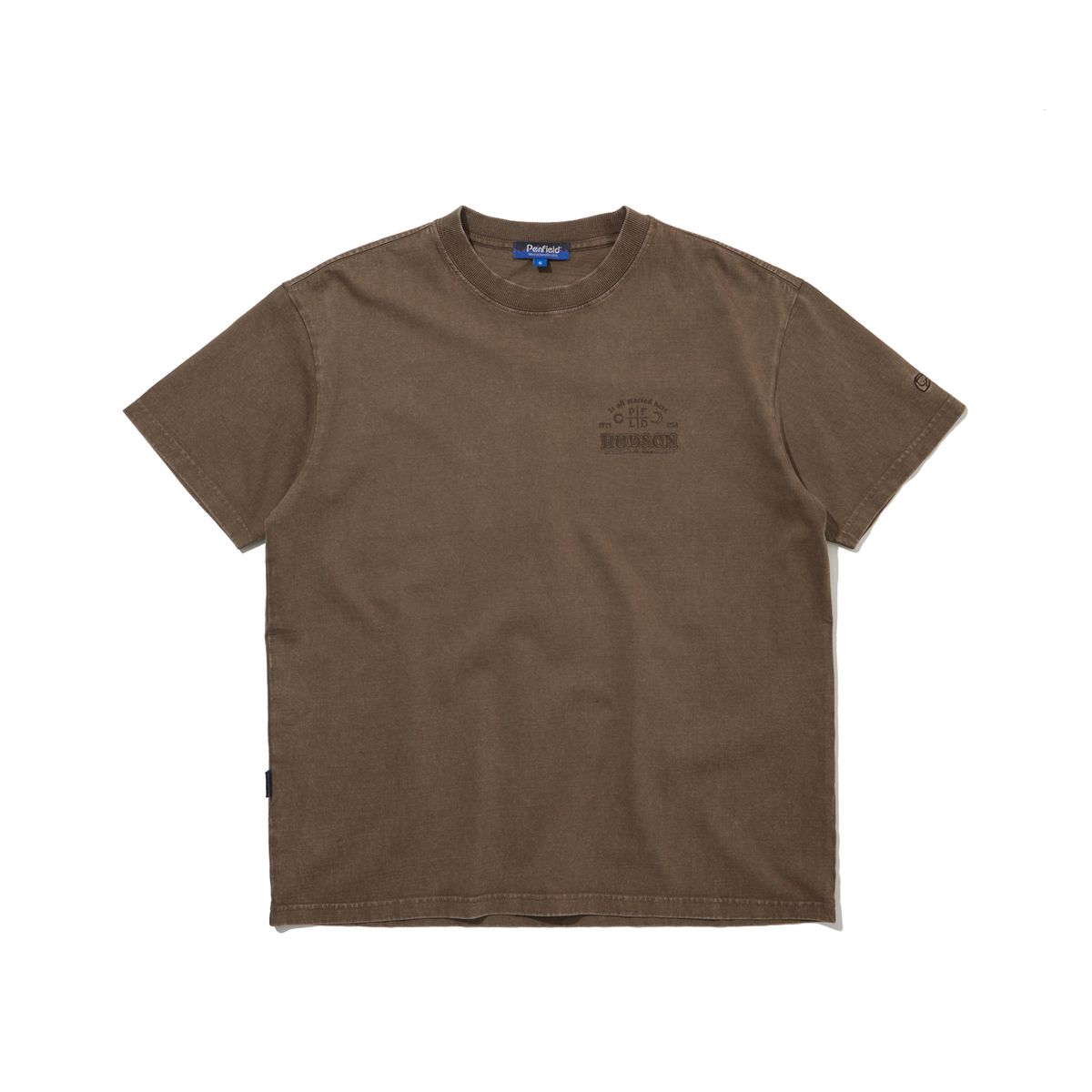 펜필드(PENFIELD) 빈티지 워시드 포켓 반팔 티셔츠 브라운_FR2KT72U