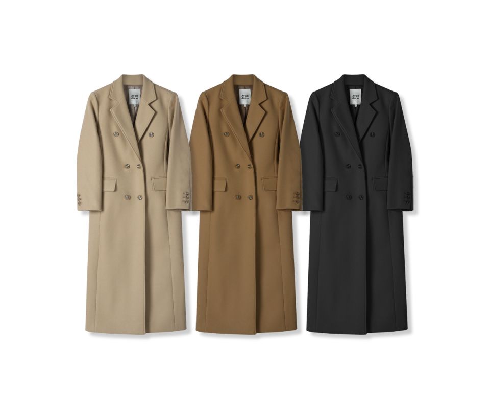 MUSINSA | AVANDRESS Anna Double Long Coat BLACK