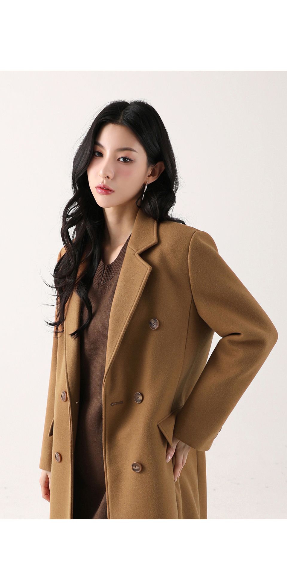 MUSINSA | AVANDRESS Anna Double Long Coat BLACK