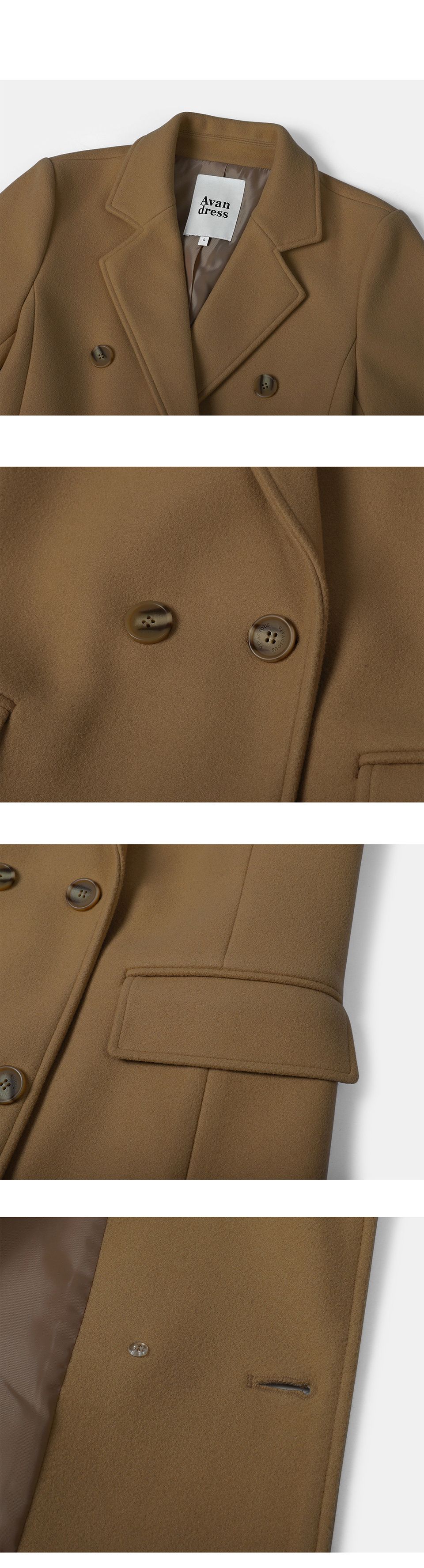 MUSINSA | AVANDRESS Anna Double Long Coat BLACK