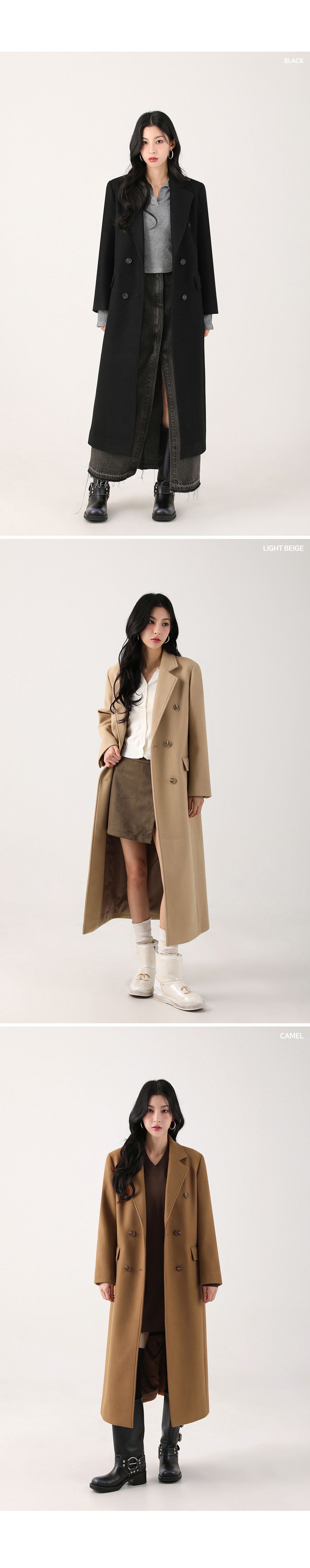 ジャケット・アウター AVANDRESS DOUBLE LONG COAT MUSINSA | AVANDRESS Anna Double Long Coat BLACK