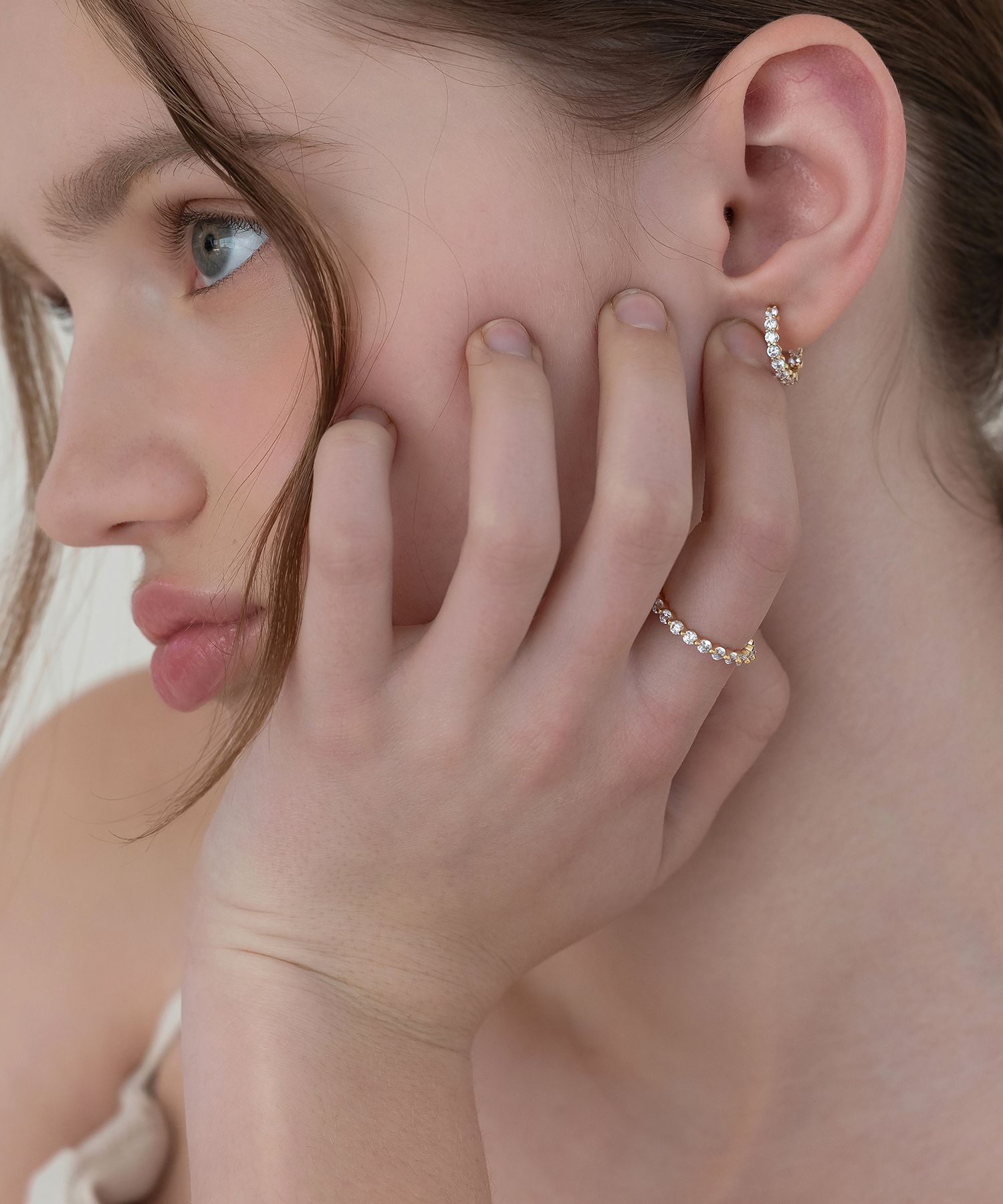MUSINSA | TATIANA (Silver 925) Rune Round Hoop Earrings