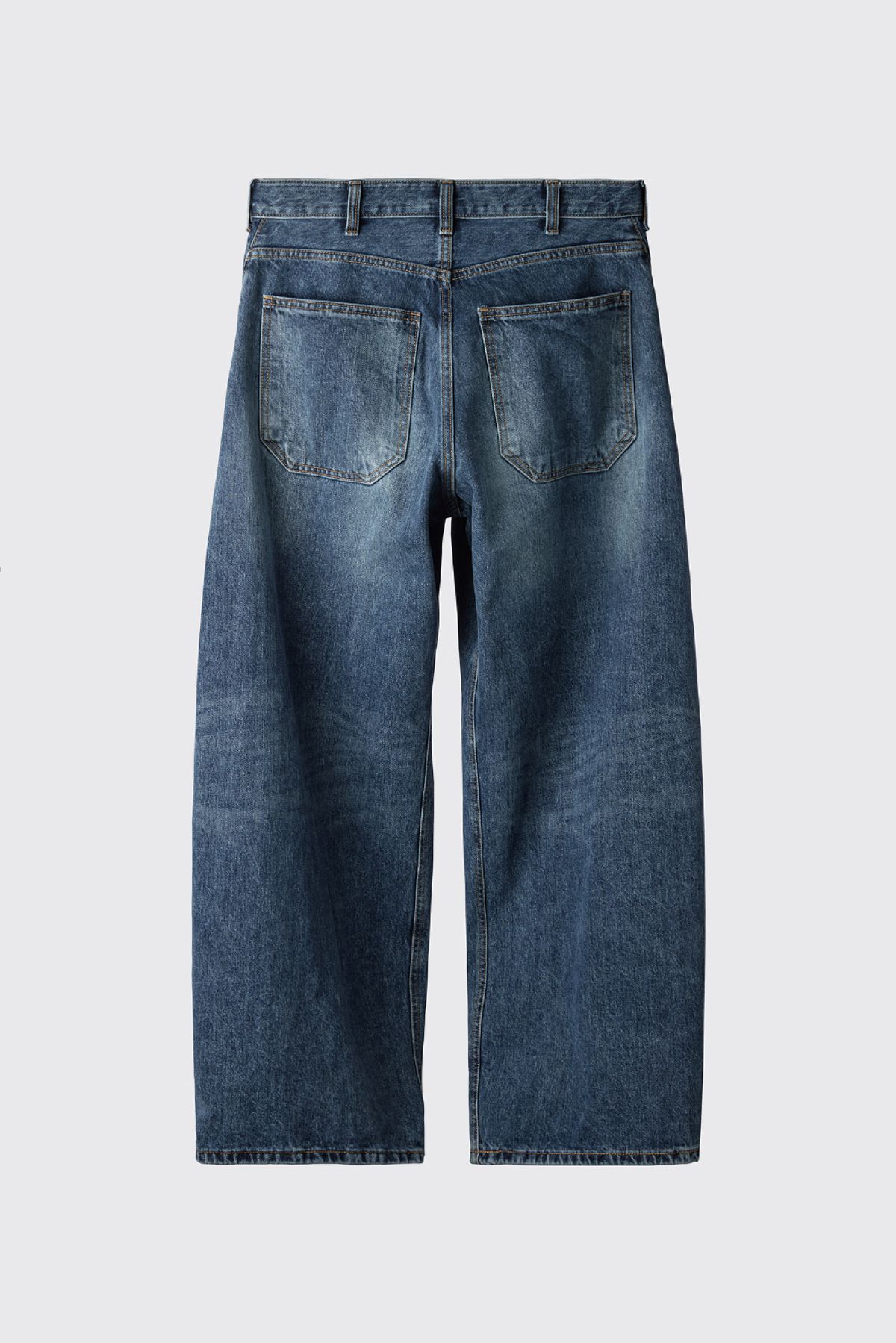해칭룸(HATCHINGROOM) Wide Curve Jeans Washed Blue