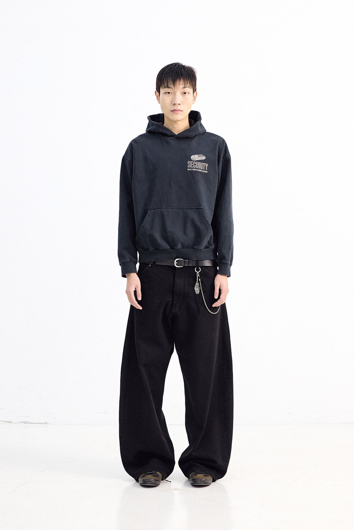 해칭룸(HATCHINGROOM) Wide Curve Jeans Jet Black