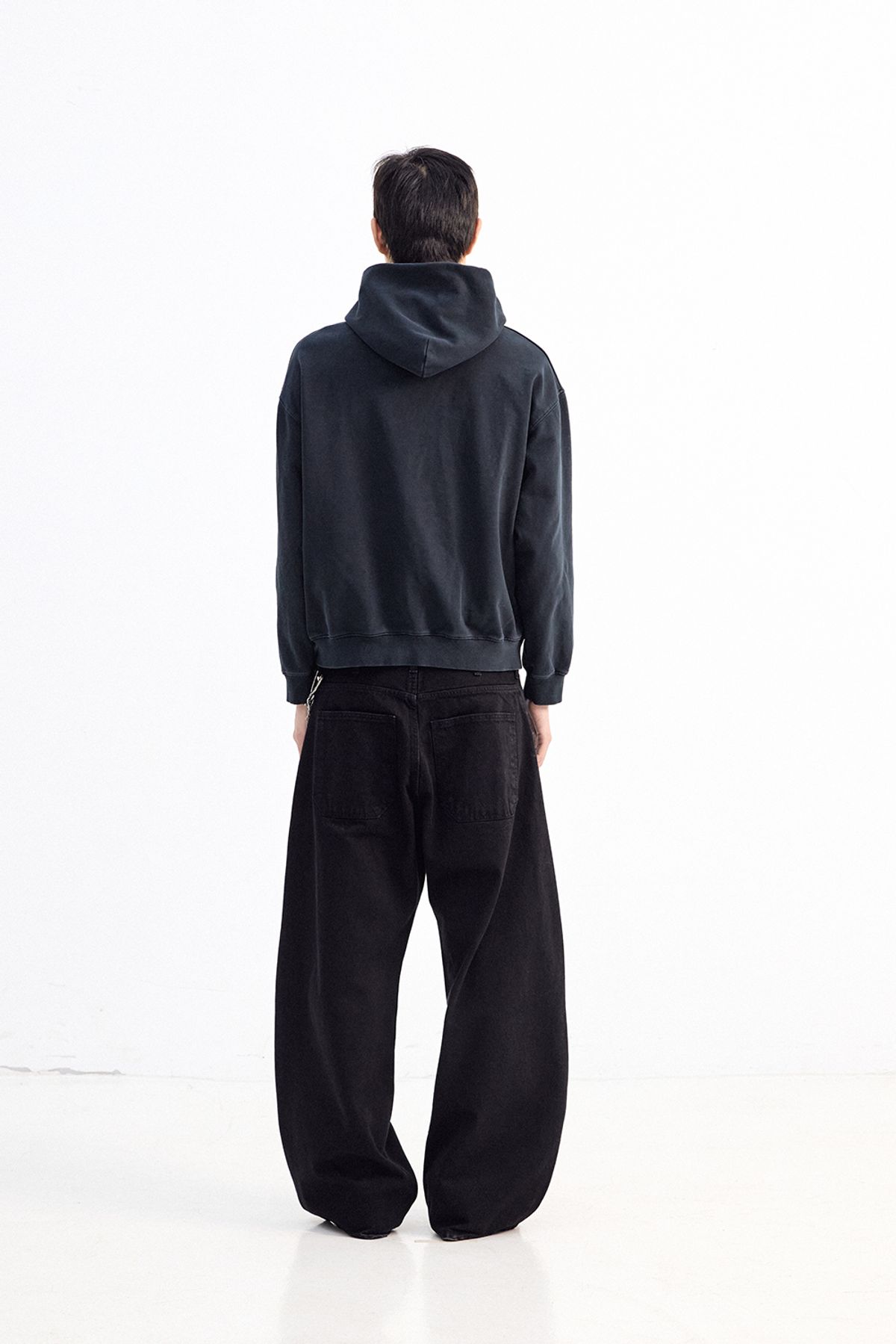 해칭룸(HATCHINGROOM) Wide Curve Jeans Jet Black