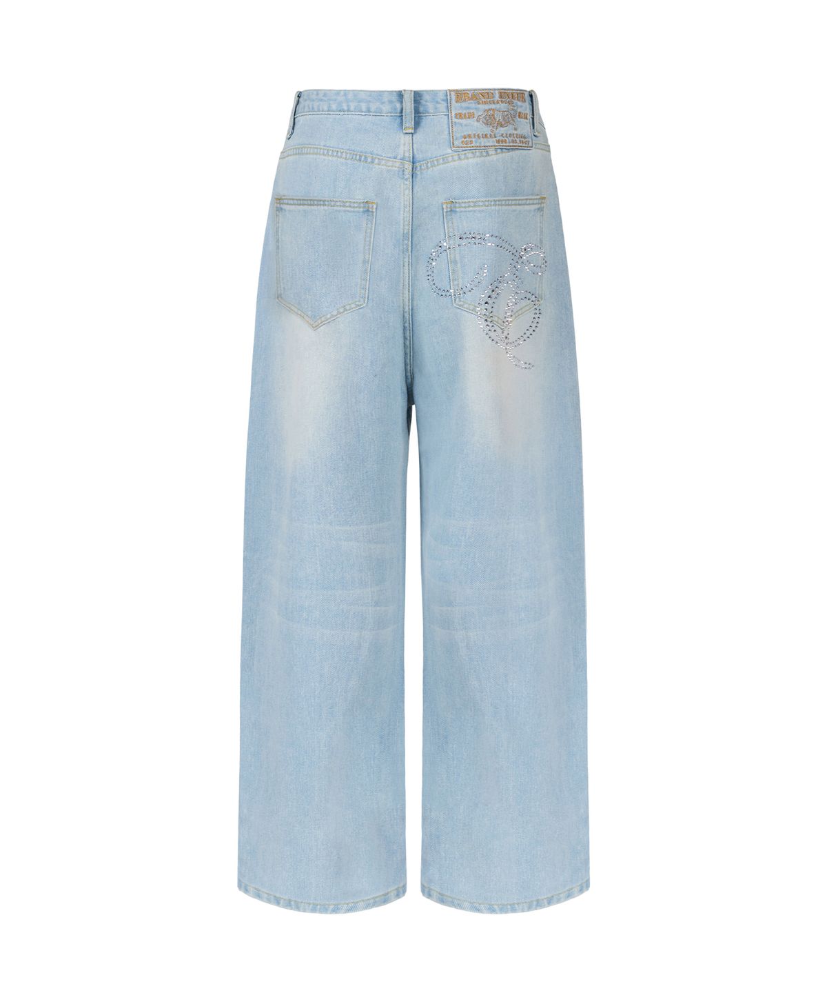 이와이이알(EYEER) E-Hotfix Logo Denim Pants - Light blue
