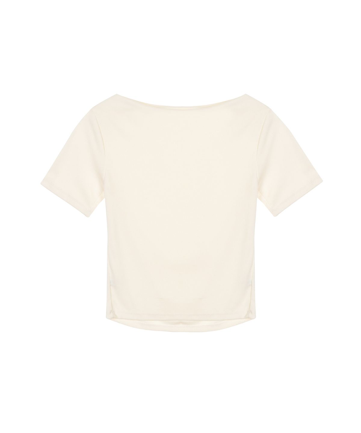 닉앤니콜(NICK&NICOLE) HALF SHIRRING DRAPE BOAT NECK TOP_CREAM