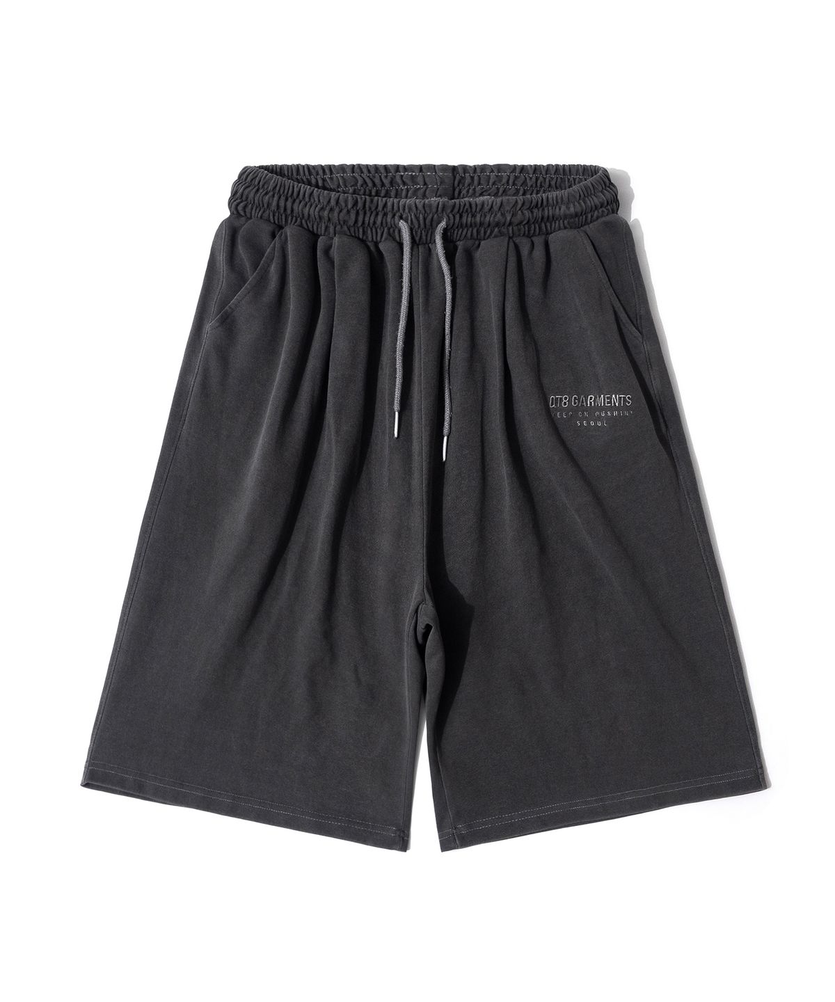큐티에잇 가먼츠(QT8 GARMENTS) LB Washed Wide Bermuda Sweat Shorts (Charcoal)