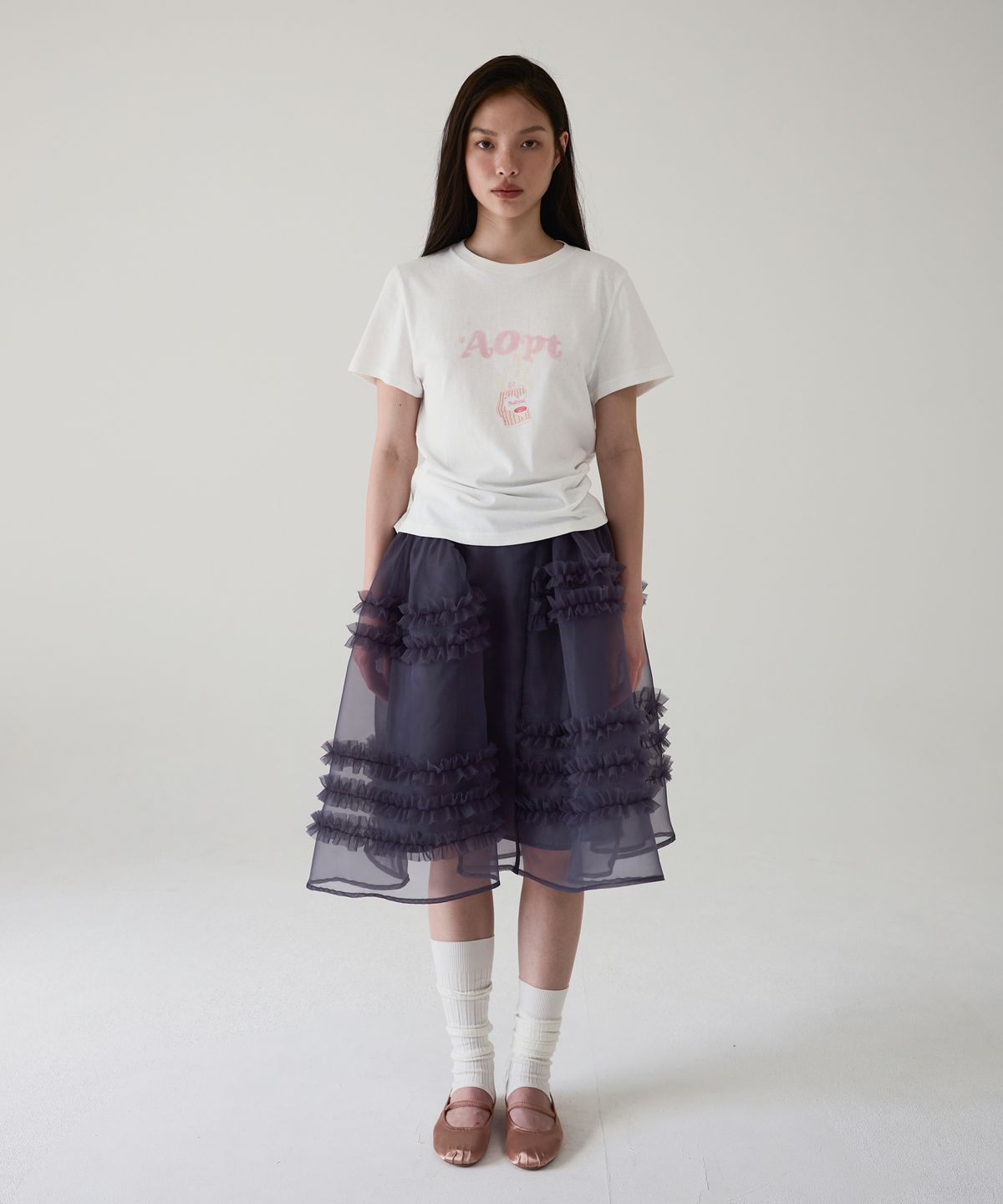 아옵트(AOPT) BUBBLY FIZZ UP T-SHIRT - PINK