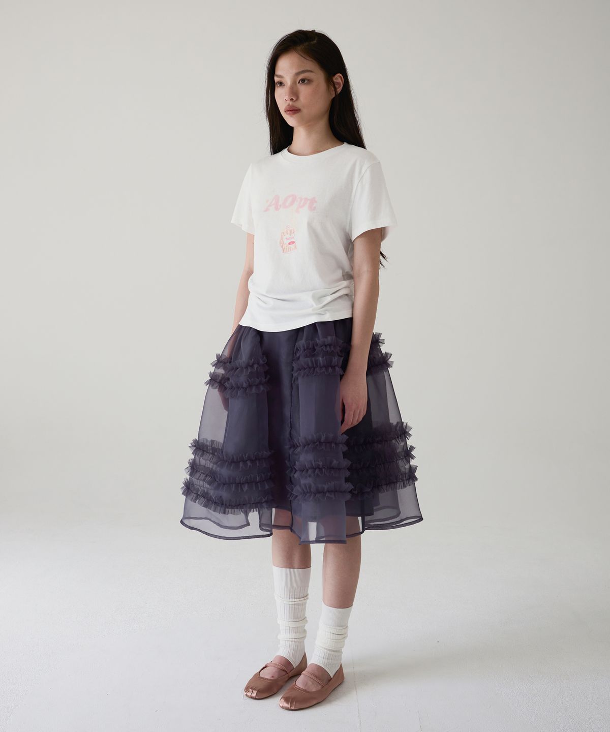 아옵트(AOPT) BUBBLY FIZZ UP T-SHIRT - PINK