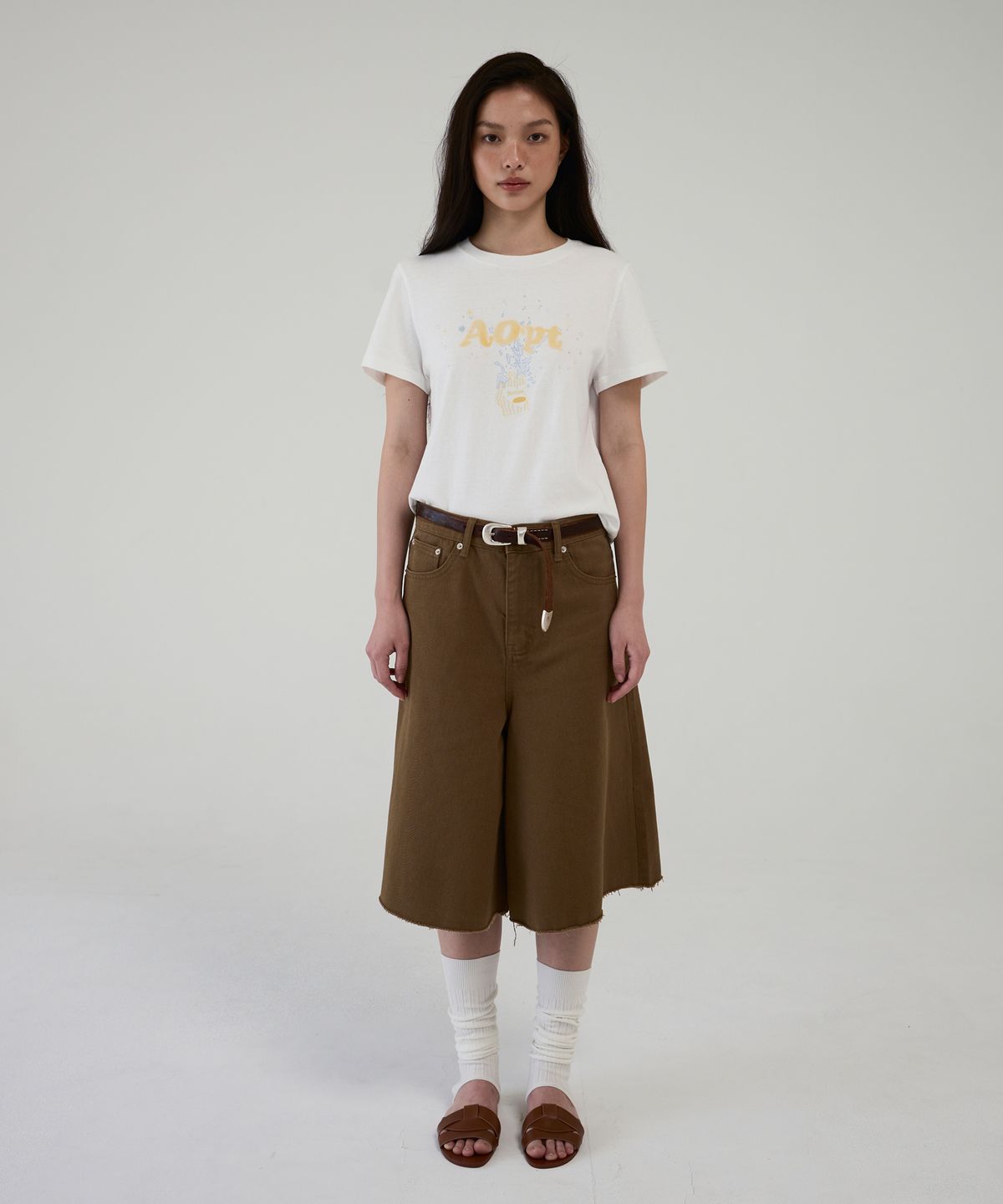 아옵트(AOPT) BUBBLY FIZZ UP T-SHIRT - YELLOW