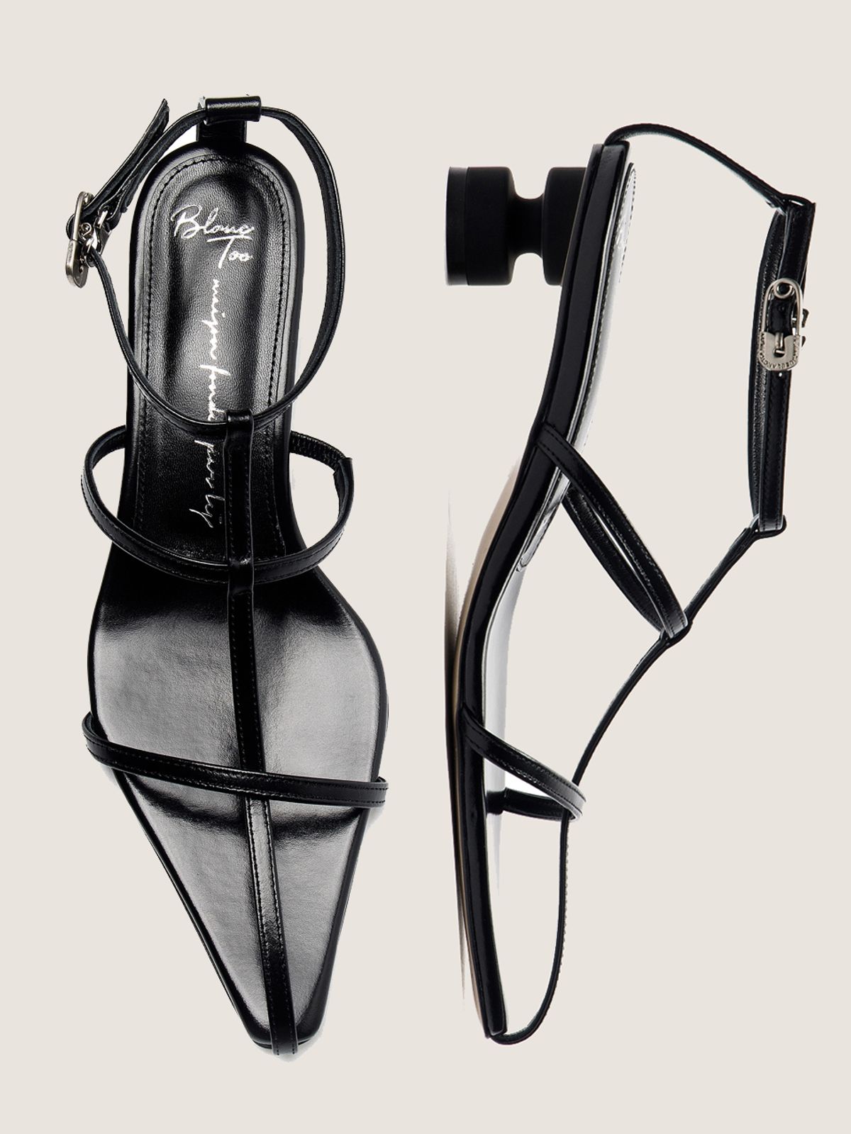블랑토(BLANC TOE) 스트랩샌들 CROSS STRAP SANDALS40 [S87-BLACK]