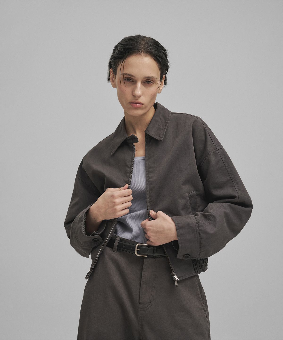 어나더오피스 우먼(ANOTHER OFFICE WOMEN) w. Bold Harrington Jacket (Charcoal)