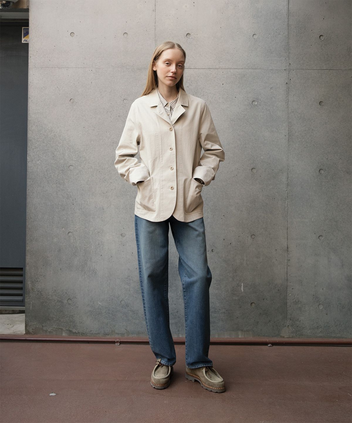 어나더오피스 우먼(ANOTHER OFFICE WOMEN) w. French Work Jacket (Oat Milk)