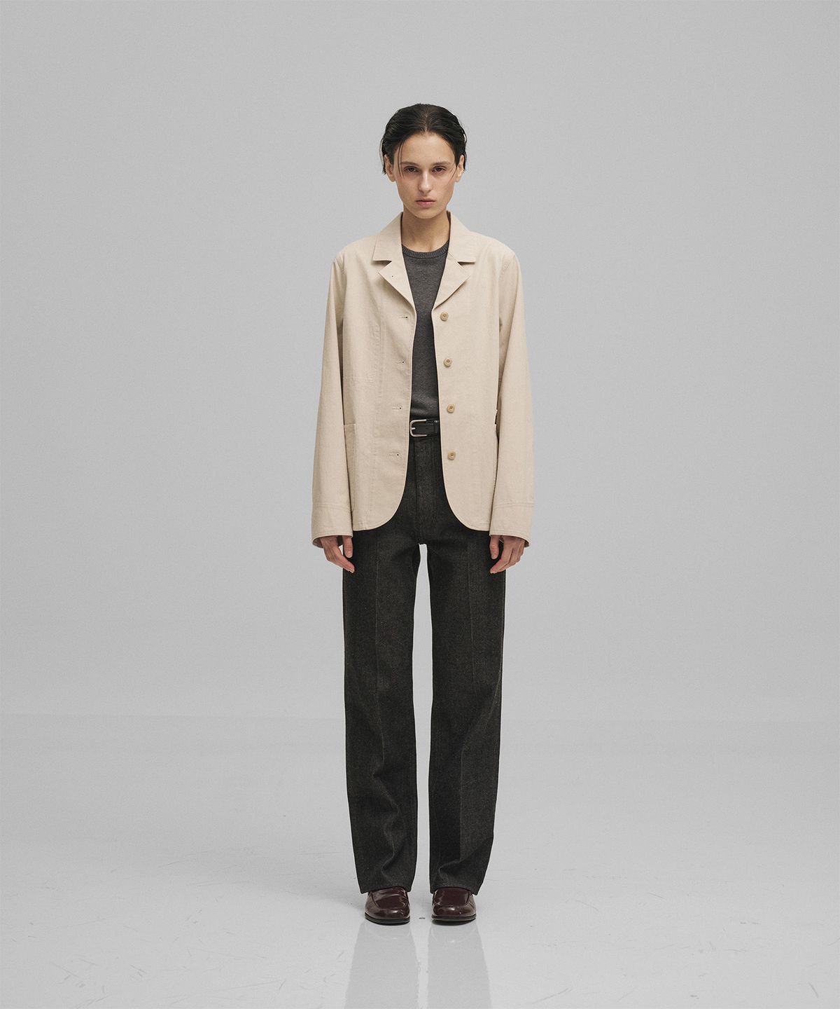 어나더오피스 우먼(ANOTHER OFFICE WOMEN) w. French Work Jacket (Oat Milk)