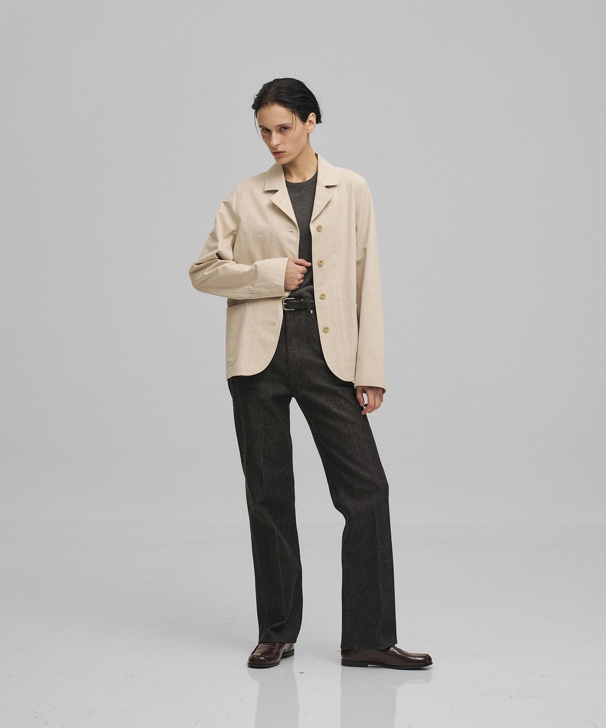어나더오피스 우먼(ANOTHER OFFICE WOMEN) w. French Work Jacket (Oat Milk)