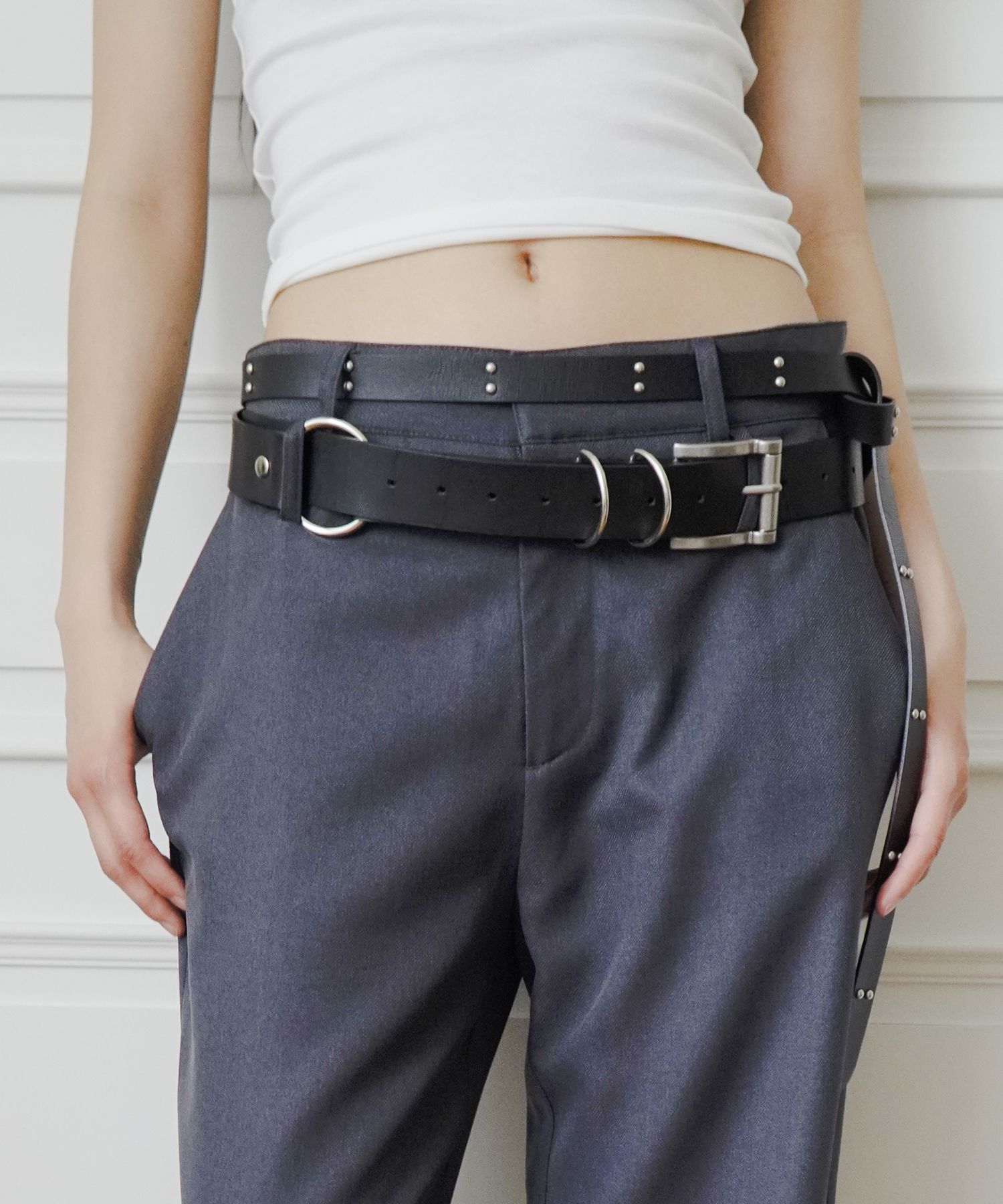 IUGAMAKARAS★韓国★人気★O-Ring Square Buckle Belt (Black) MUSINSA | IUGAMAKARAS O-Ring Square Buckle Belt (Black)