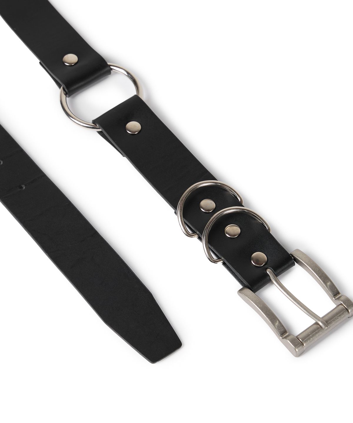이우가마카라스(IUGAMAKARAS) O-Ring Square Buckle Belt (Black)