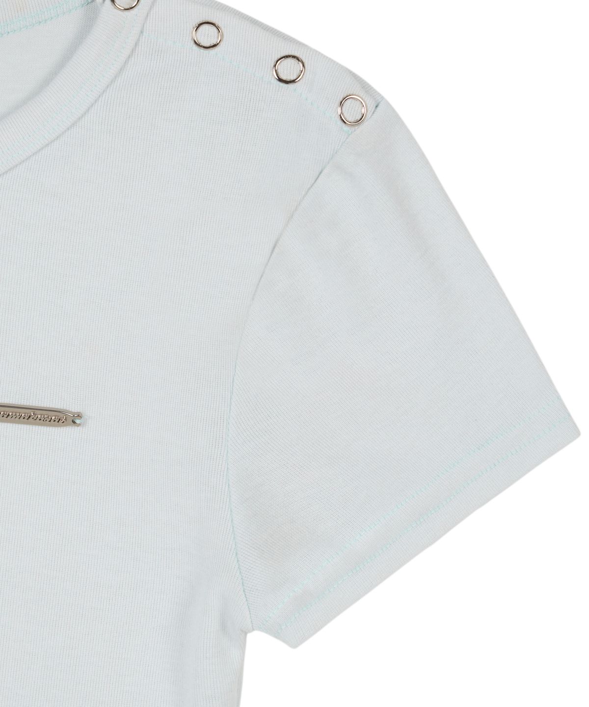 이우가마카라스(IUGAMAKARAS) Side Button Fitted Half Top (Sky Blue)
